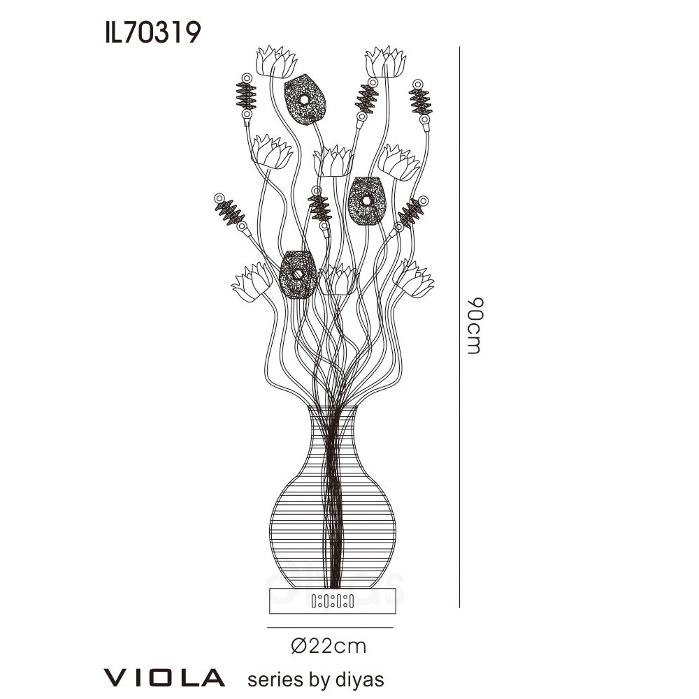 IL70319  Viola Table Lamp 5 Light